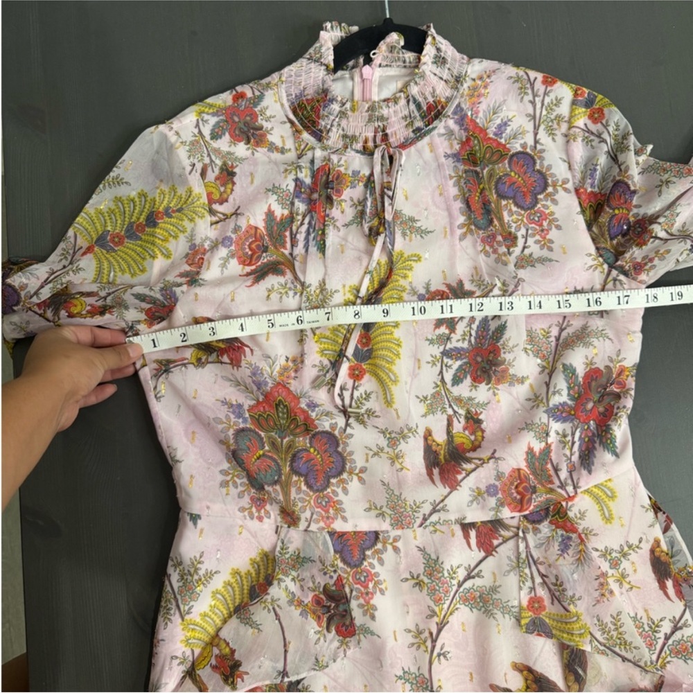 Ted Baker Floral Ruffle Dress Size 6 - Picture 8 of 8